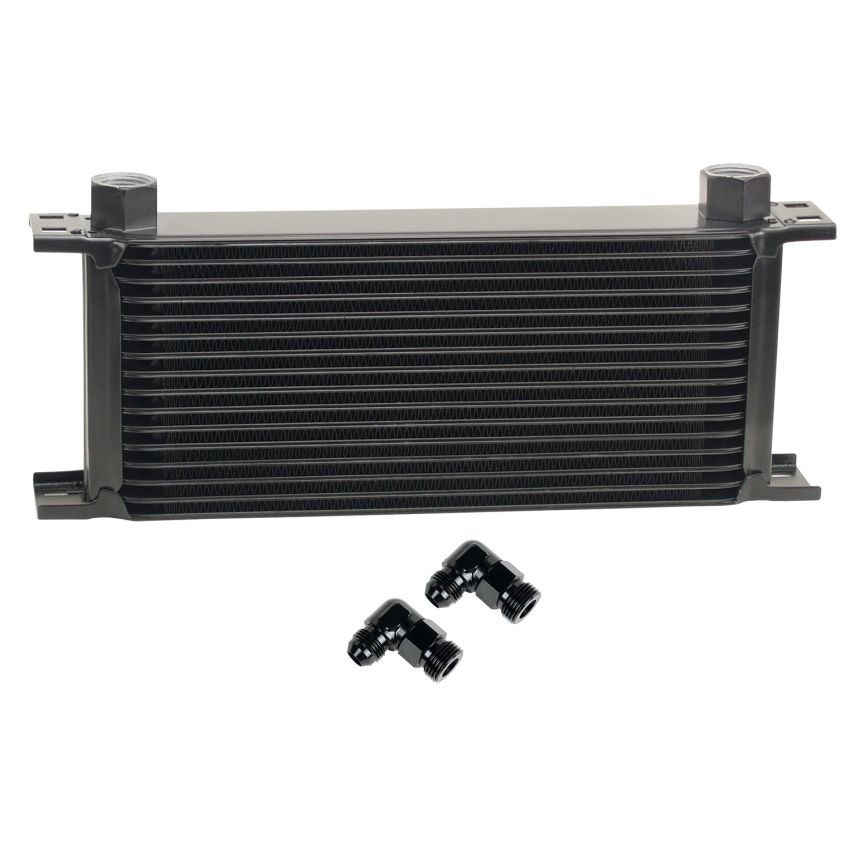 Derale 51688 16 Row Series 10000 Stack Plate Oil Fluid Cooler, 90 degree swivel -8AN