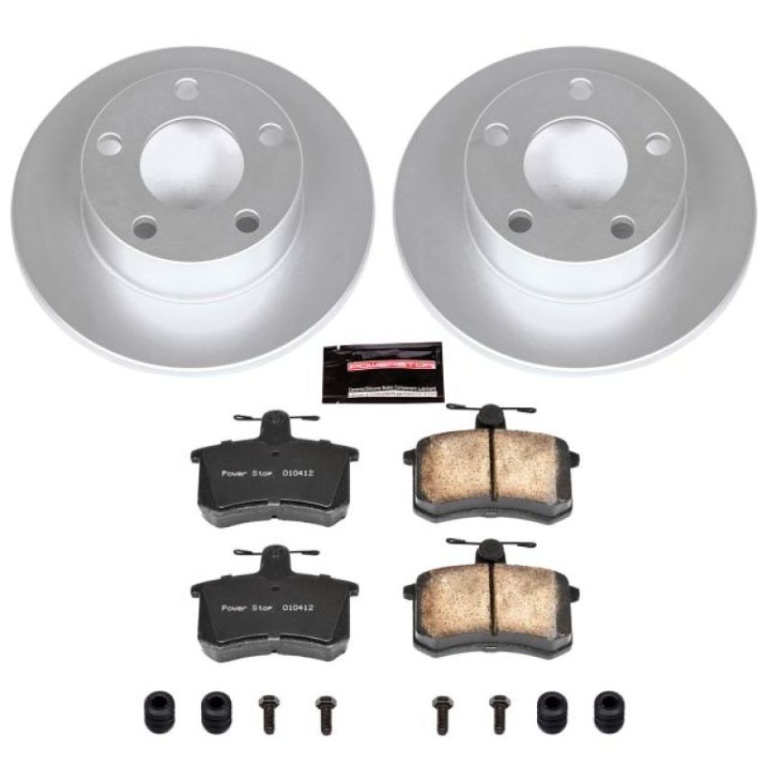 PowerStop CRK584 Genuine Geomet Coated Rotor and Carbon-Fiber Ceramic Brake Pad Kit
