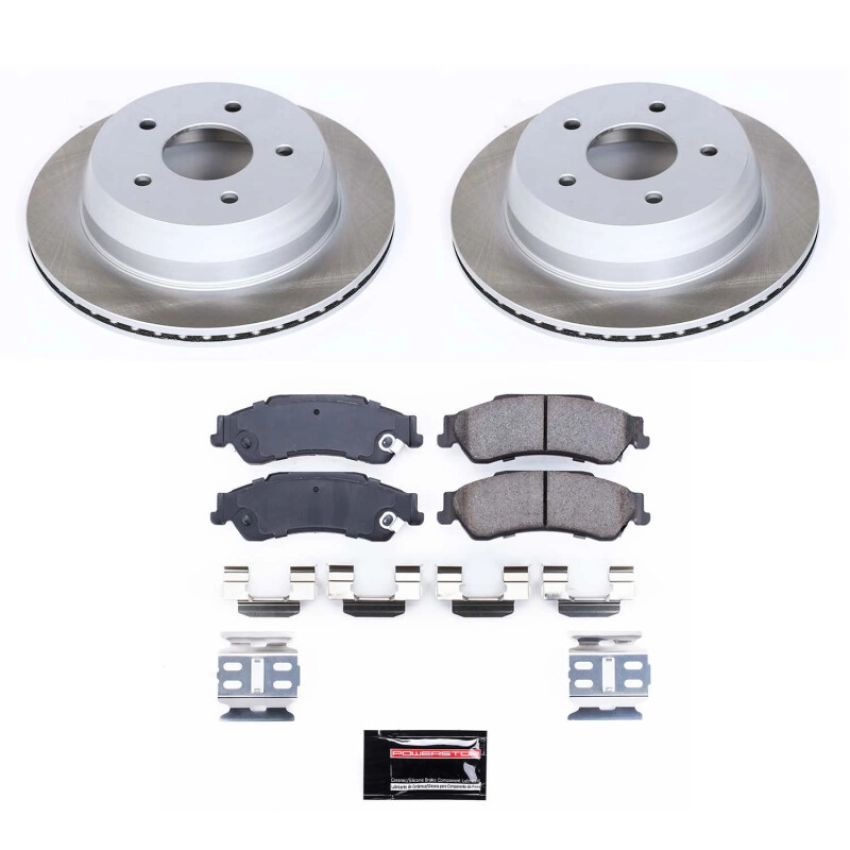 PowerStop SC2008 Semi-Coated Rotor and Low-Dust Ceramic Brake Pad Kit