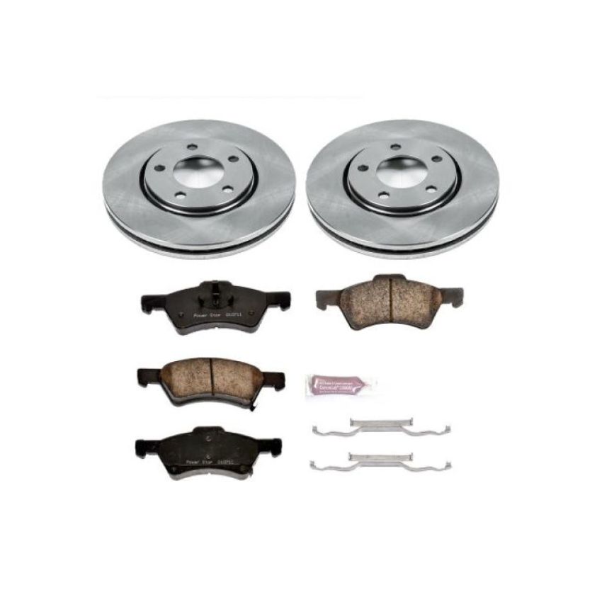 PowerStop KOE5247 OE Stock Replacement Low-Dust Ceramic Brake Pad and Rotor Kit