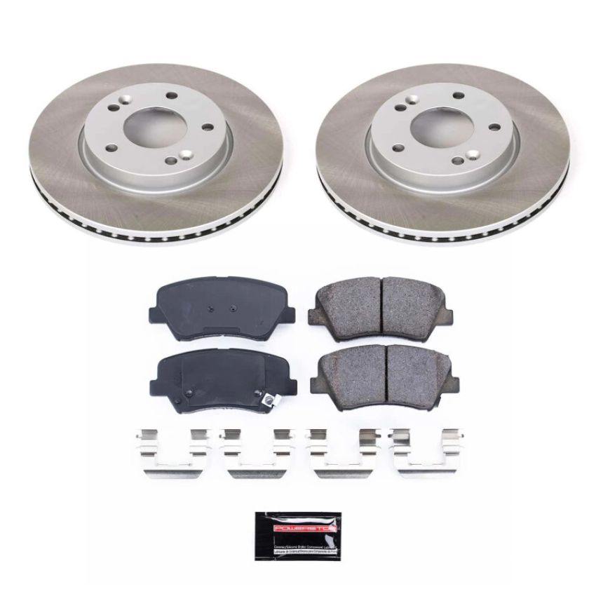 PowerStop SC6503 Semi-Coated Rotor and Low-Dust Ceramic Brake Pad Kit
