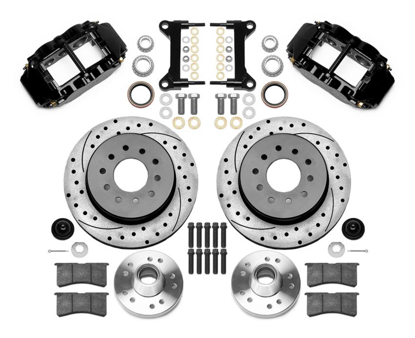 Wilwood 140-15948-D Forged Narrow Superlite 6R Front Big Brake Kit 12.19in Drilled Rotors 88-98 C1500 - Black