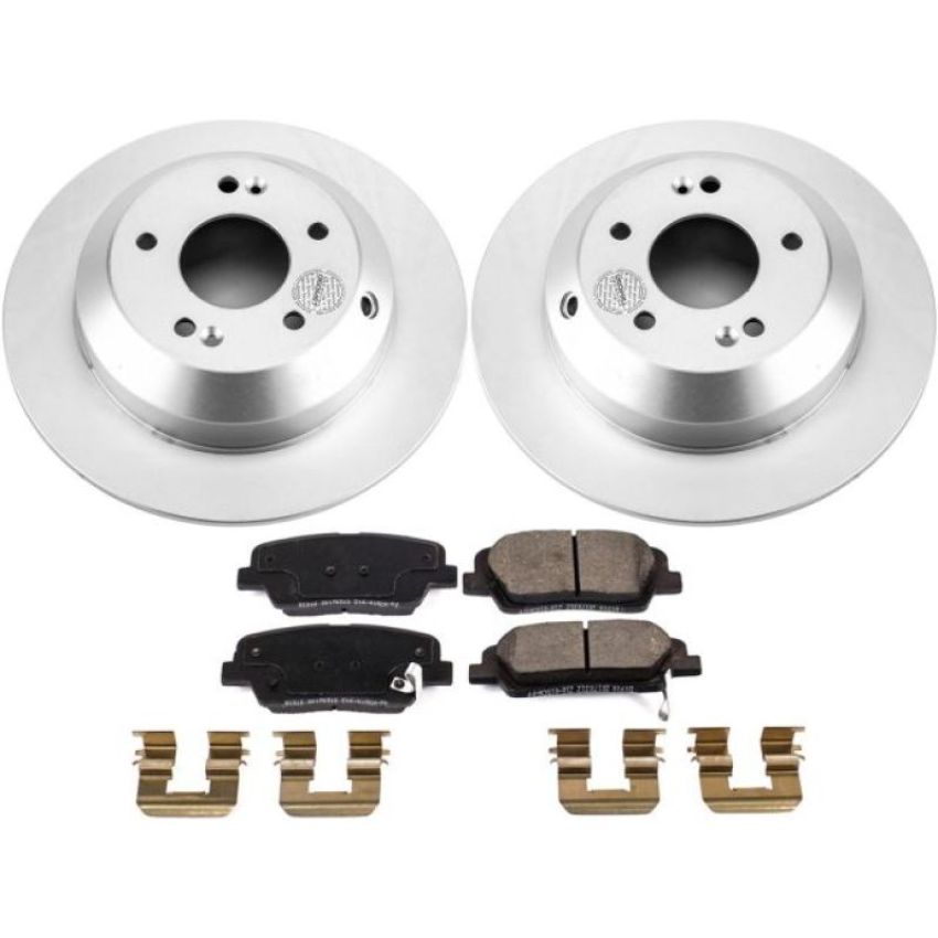 PowerStop CRK8283 Genuine Geomet Coated Rotor and Low-Dust Ceramic Brake Pad Kit