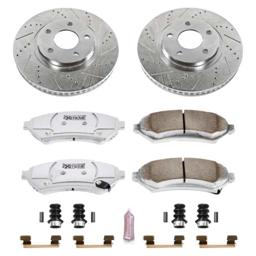 PowerStop K1542-26 Z26 Street Performance Ceramic Brake Pad and Drilled & Slotted Rotor Kit