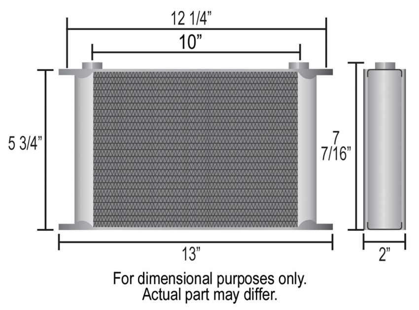 Derale 51908 19 Row Series 10000 Stack Plate Fluid Cooler, -8AN