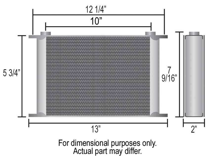 Derale 51910 19 Row Series 10000 Stack Plate Fluid Cooler, -10AN