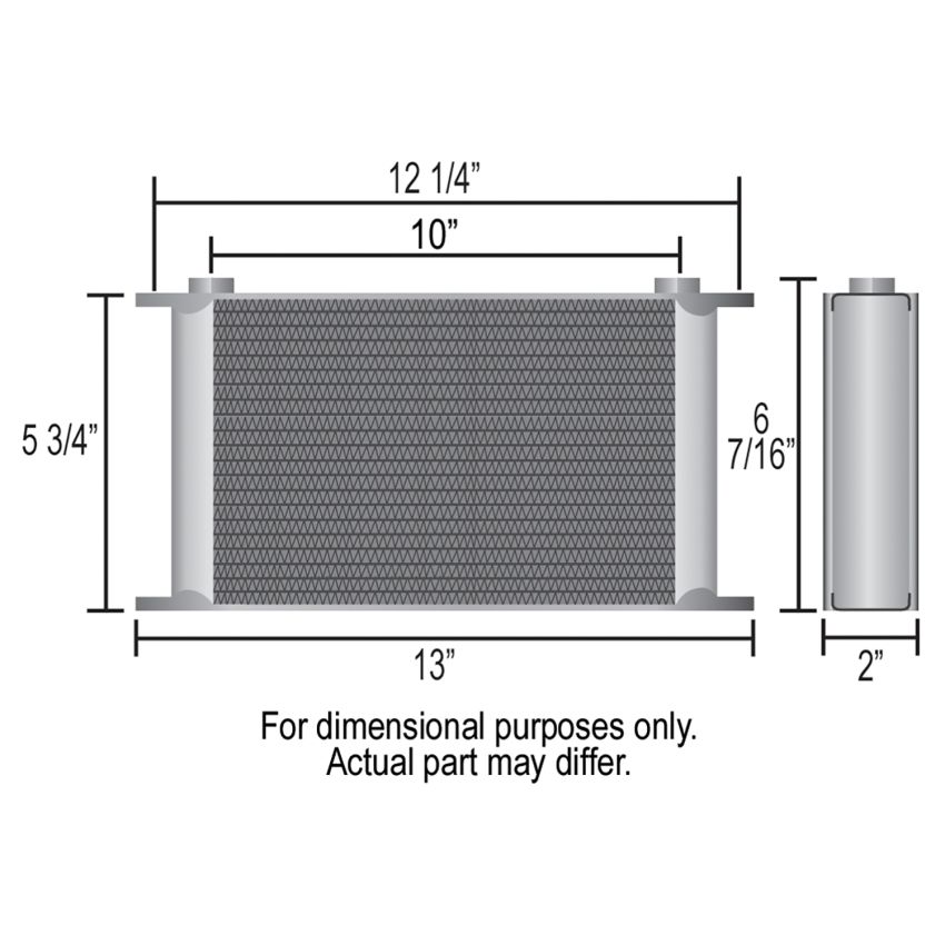 Derale 51978 19 Row Series 10000 Stack Plate Fluid Cooler, -10AN O-ring Female