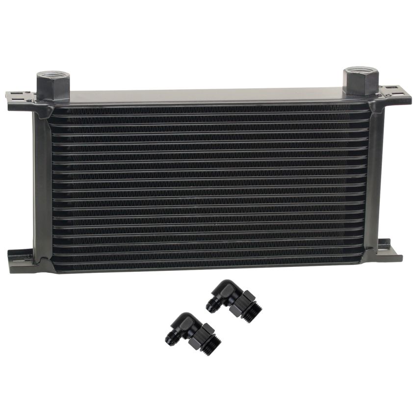 Derale 51986 19 Row Series 10000 Stack Plate Fluid Cooler, 90 degree swivel -6AN