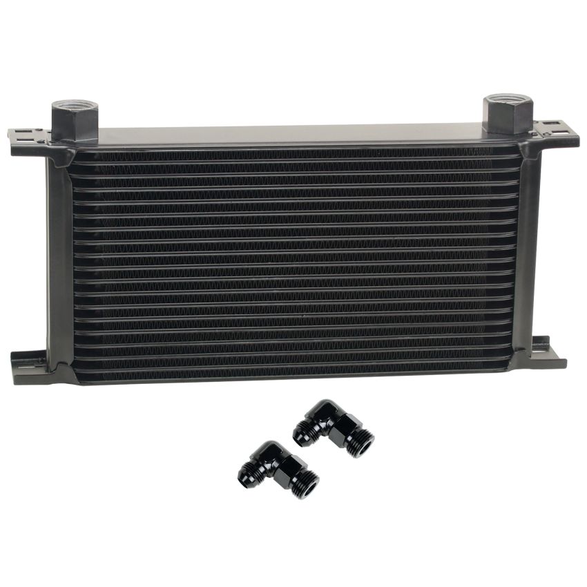 Derale 51988 19 Row Series 10000 Stack Plate Fluid Cooler, 90 degree swivel -8AN