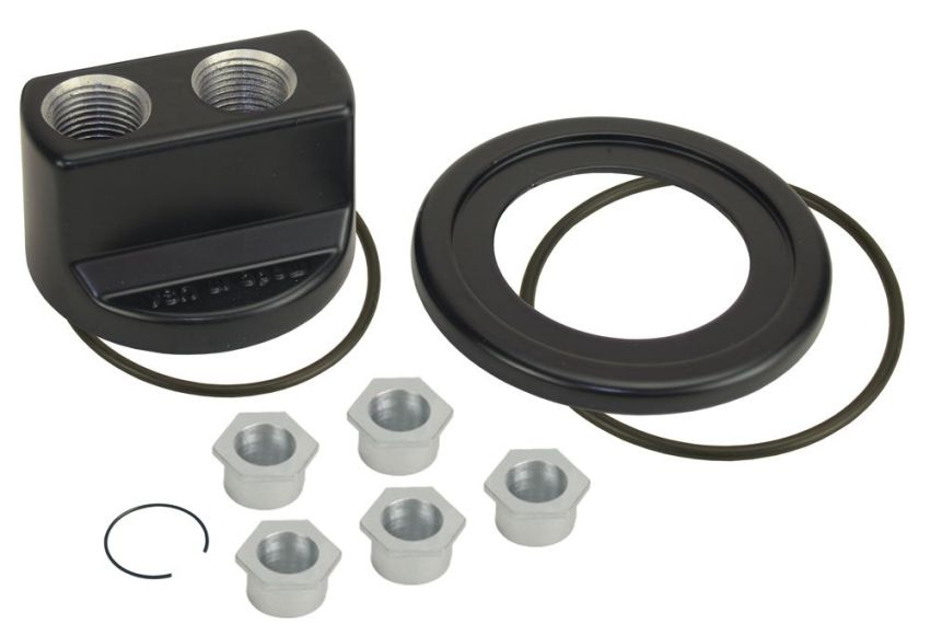 Derale 35747 Premium Universal Engine Spin On Adapter with -10AN O-ring Ports