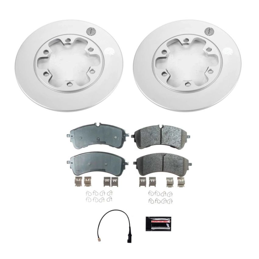 PowerStop CRK8991 Genuine Geomet Coated Rotor and Low-Dust Ceramic Brake Pad Kit