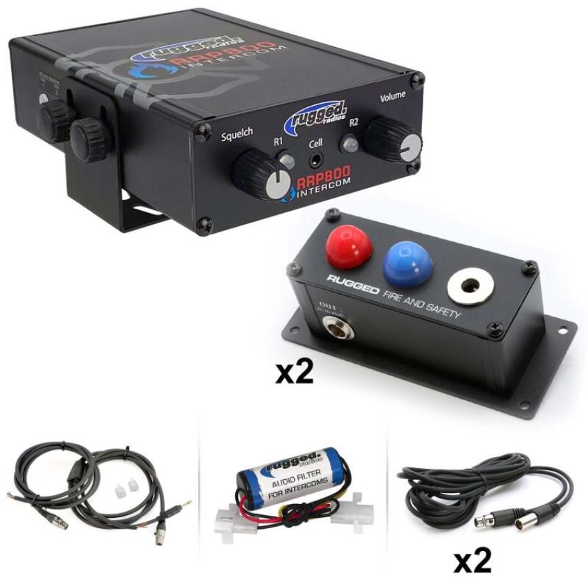 Rugged Radios 800-2P Fire and Safety 2-Person Dual Radio Intercom Kit