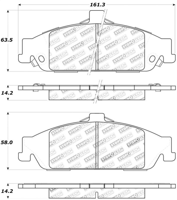 Stoptech 309.07270 Sport Brake Pads w/Shims and Hardware - Rear