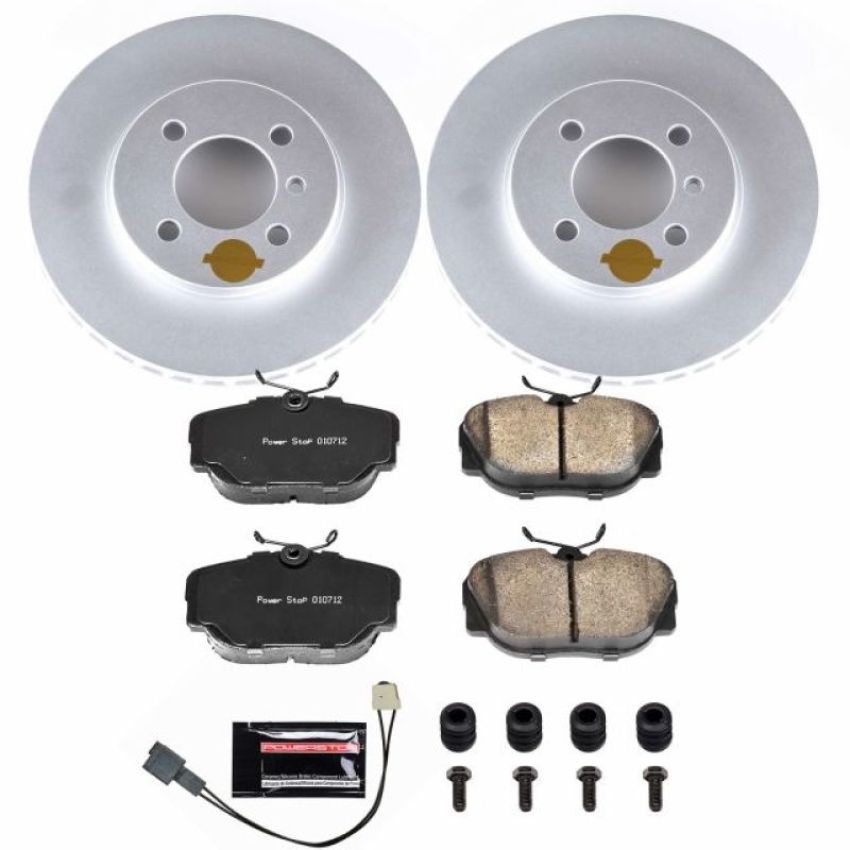 PowerStop CRK3008 Genuine Geomet Coated Rotor and Carbon-Fiber Ceramic Brake Pad Kit