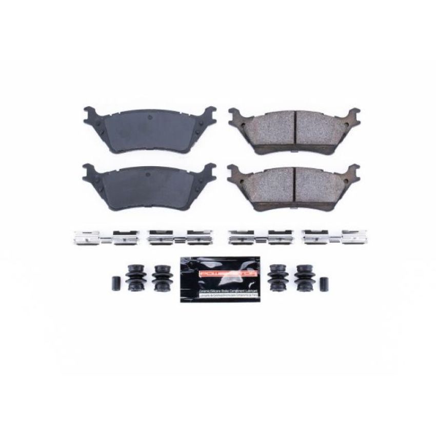 PowerStop Z23-1602 PowerStop - Z23 Daily Driver Carbon-Fiber Ceramic Brake Pads with Hardware Kit