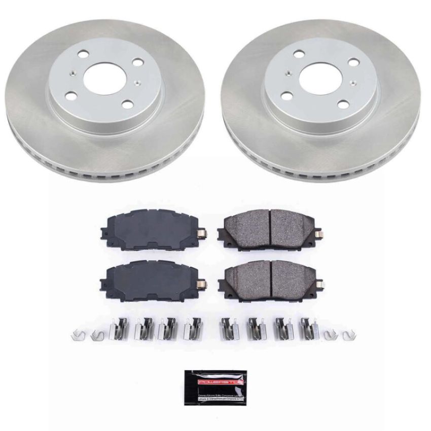 PowerStop SC5863 Semi-Coated Rotor and Low-Dust Ceramic Brake Pad Kit