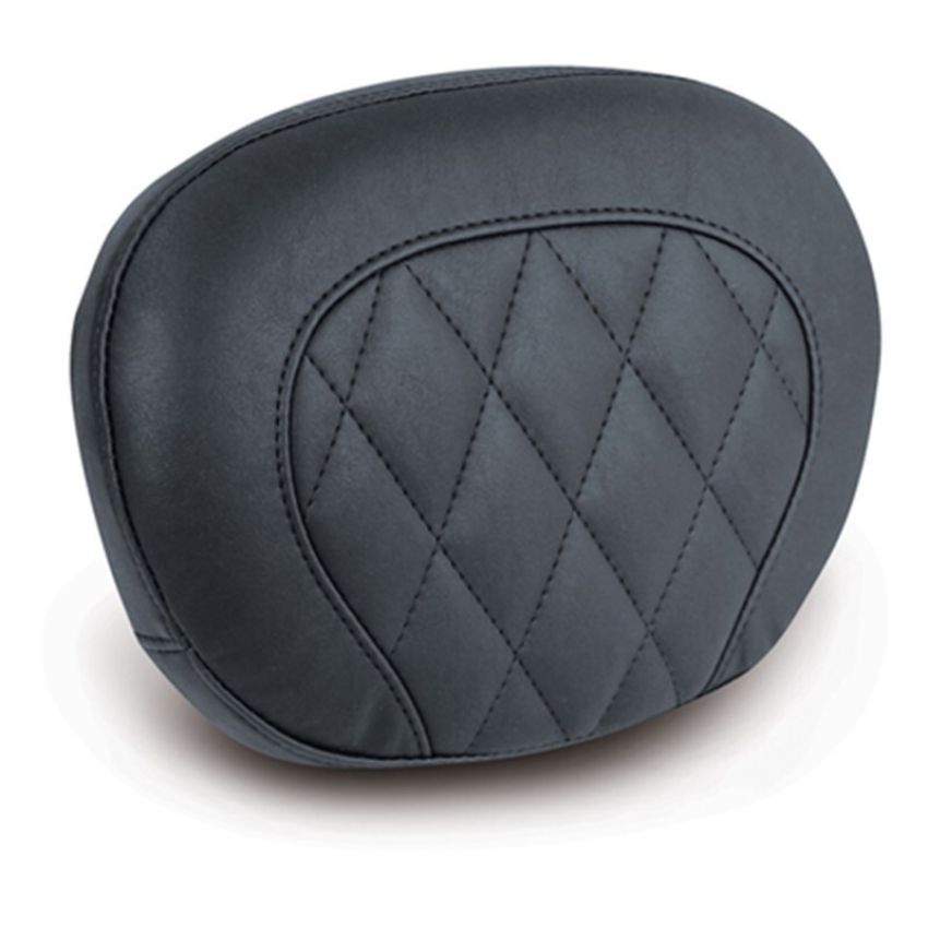 Mustang Motorcycle 76818 Mustang 97-21 Harley Touring Sissy Bar Pad (12 inch x 9 inh) Diamond Stitch- Black