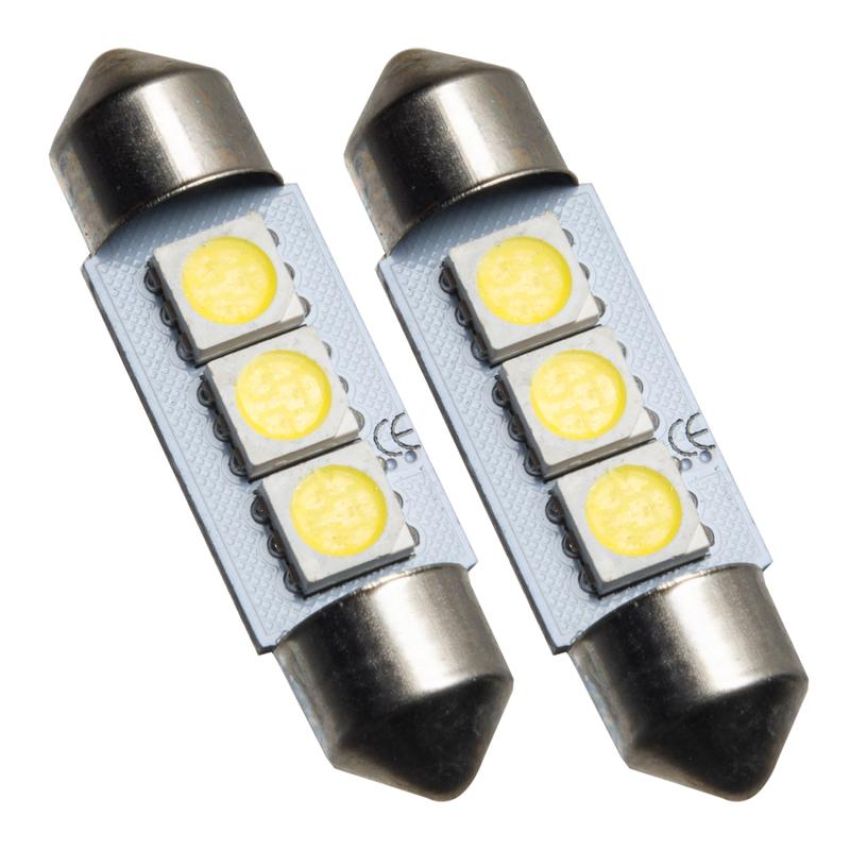 Oracle Lighting 5205-001 37mm 4 LED 3-Chip Festoon Bulbs, Cool White, Pair