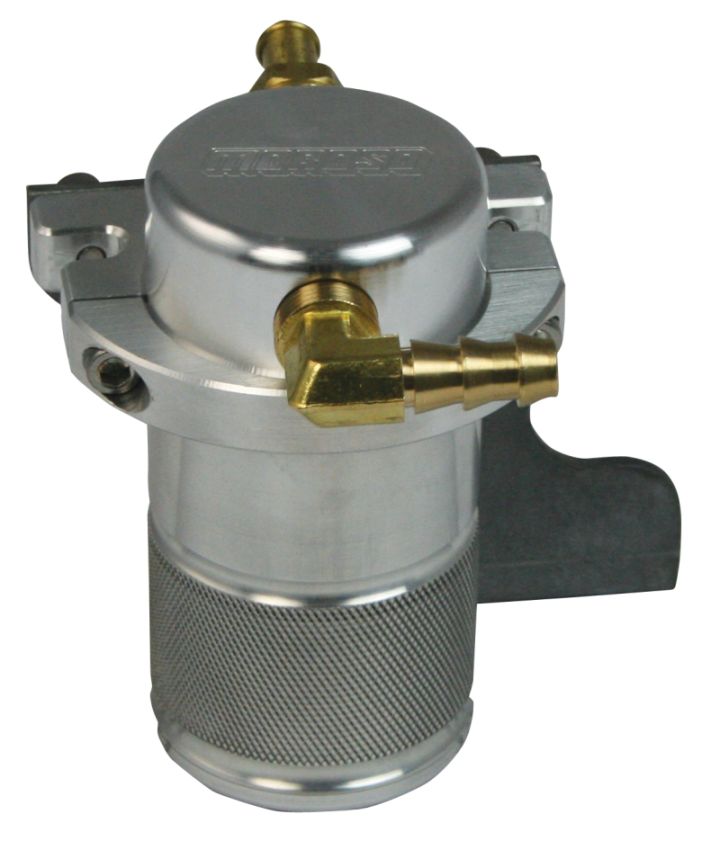 Moroso 85634 10-15 Chevrolet Camaro SS (w/Edelbrock S.C.) Air/Oil Separator Catch Can - Billet Aluminum