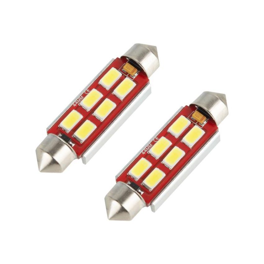 Oracle Lighting 5207-001 44mm 6 LED 3-Chip Festoon Bulbs, Cool White, Pair