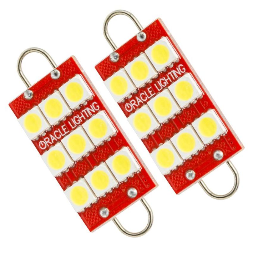 Oracle Lighting 5209-001 44mm 6 LED 3 Chip, Loop Festoon Bulbs, White, Pair