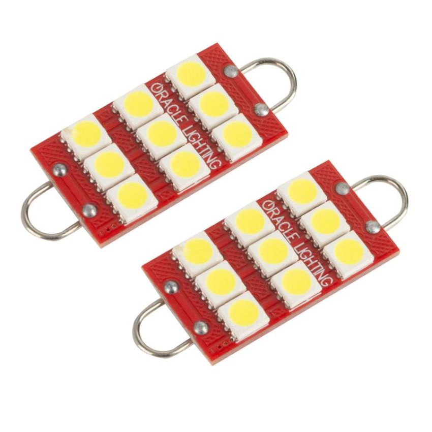 Oracle Lighting 5209-001 44mm 6 LED 3 Chip, Loop Festoon Bulbs, White, Pair