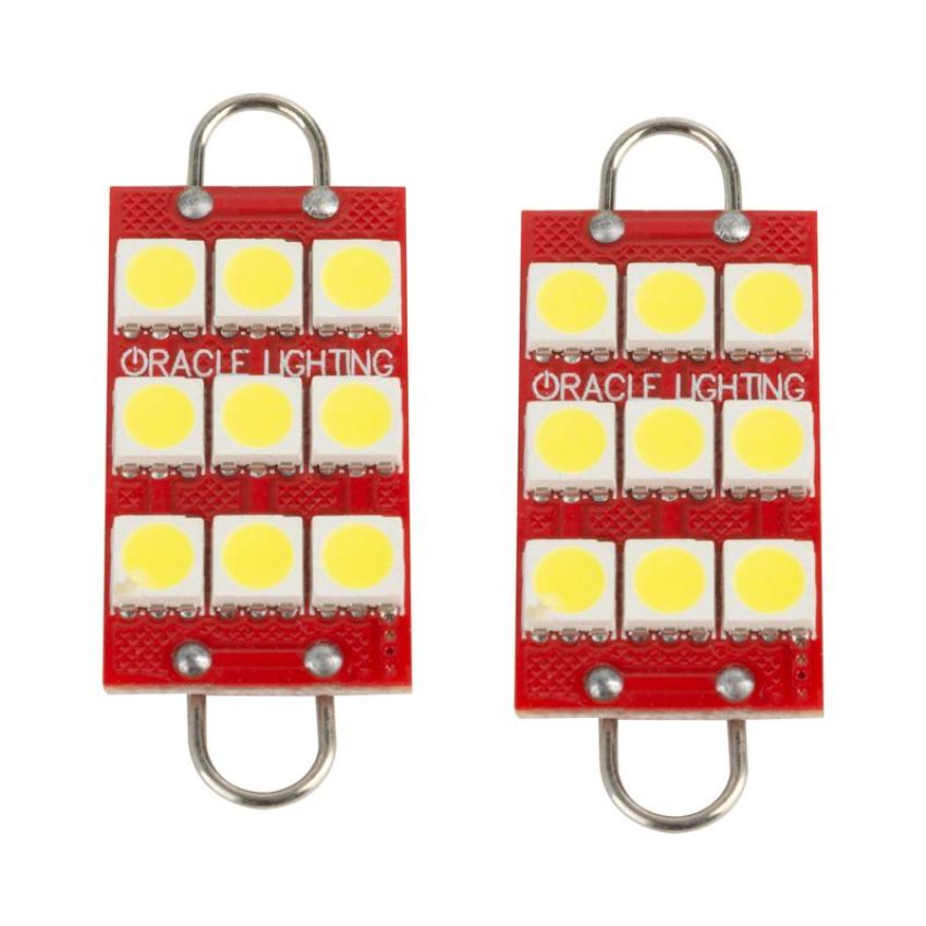 Oracle Lighting 5209-001 44mm 6 LED 3 Chip, Loop Festoon Bulbs, White, Pair