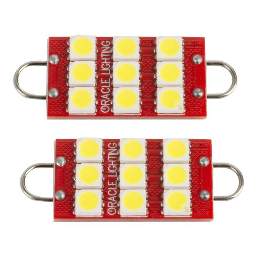 Oracle Lighting 5209-001 44mm 6 LED 3 Chip, Loop Festoon Bulbs, White, Pair