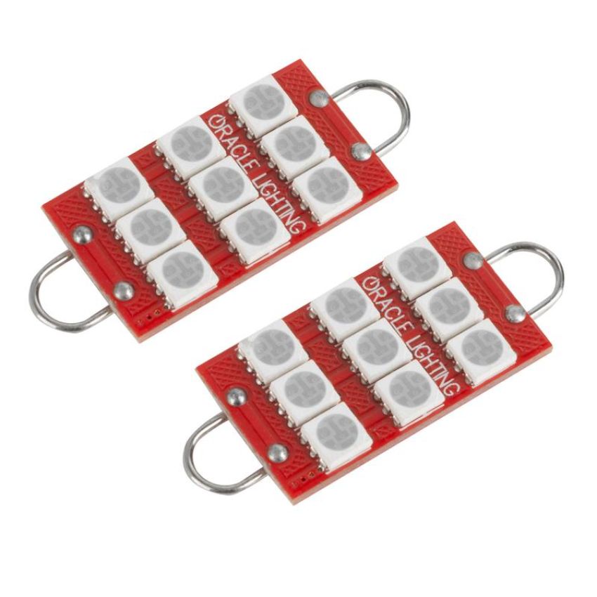 Oracle Lighting 5209-003 44mm 6 LED 3 Chip, Loop Festoon Bulbs, Red, Pair