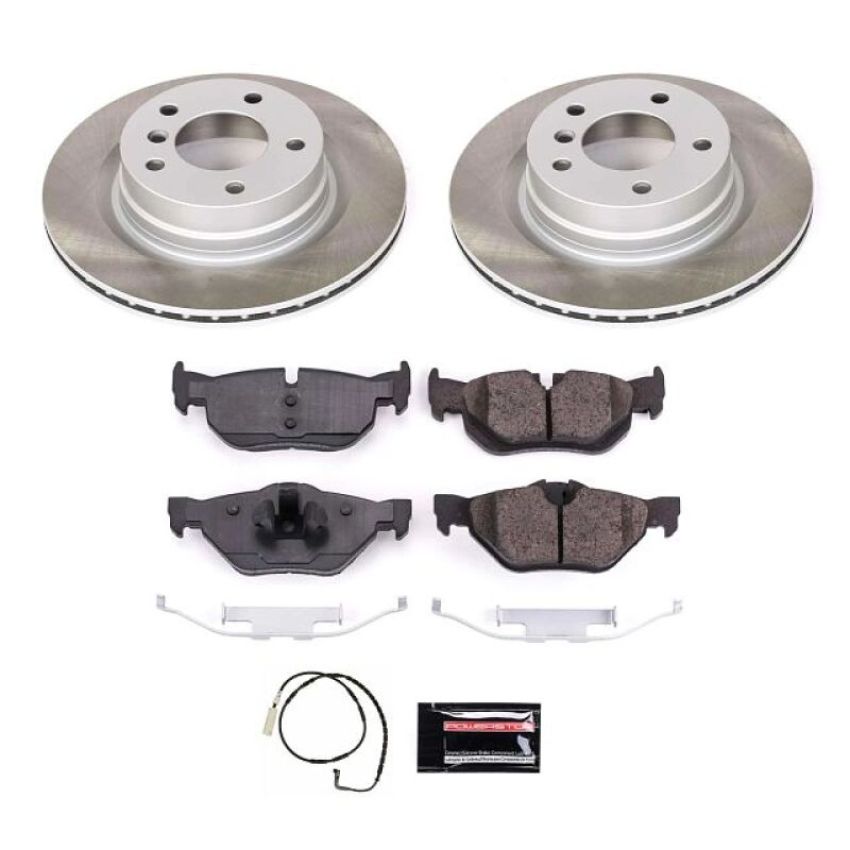 PowerStop SC044 Semi-Coated Rotor and Low-Dust Ceramic Brake Pad Kit