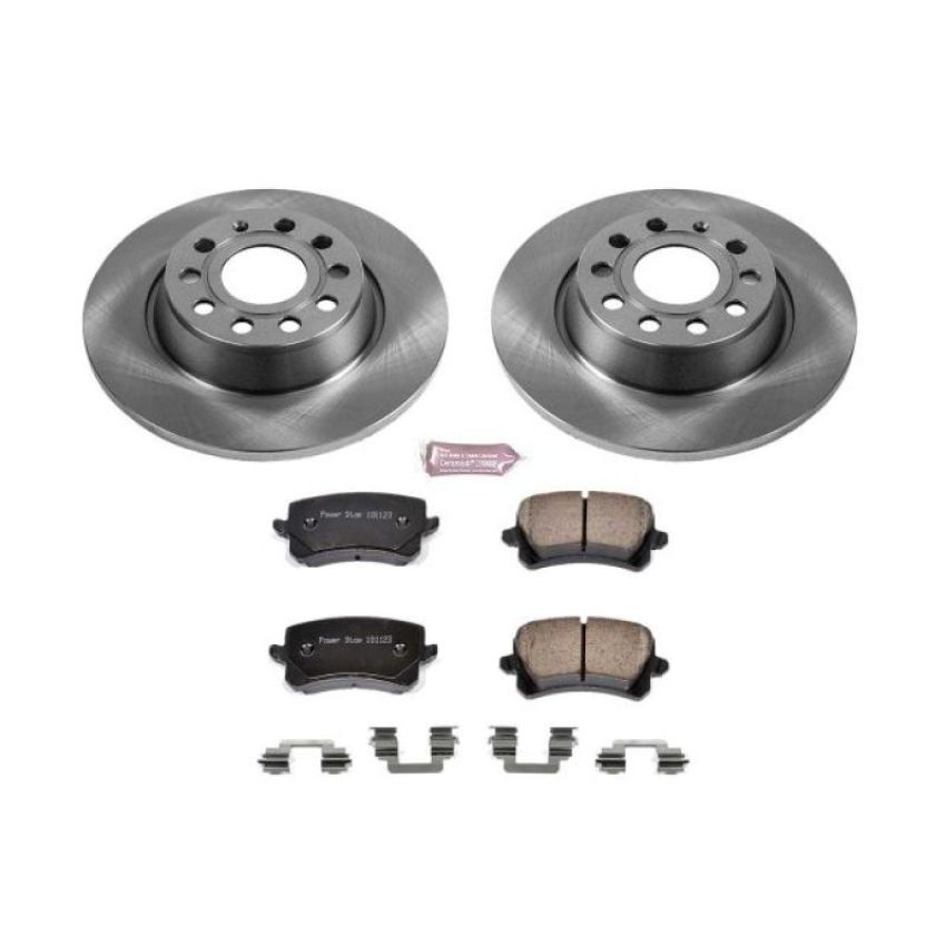 PowerStop KOE7324 OE Stock Replacement Low-Dust Ceramic Brake Pad and Rotor Kit