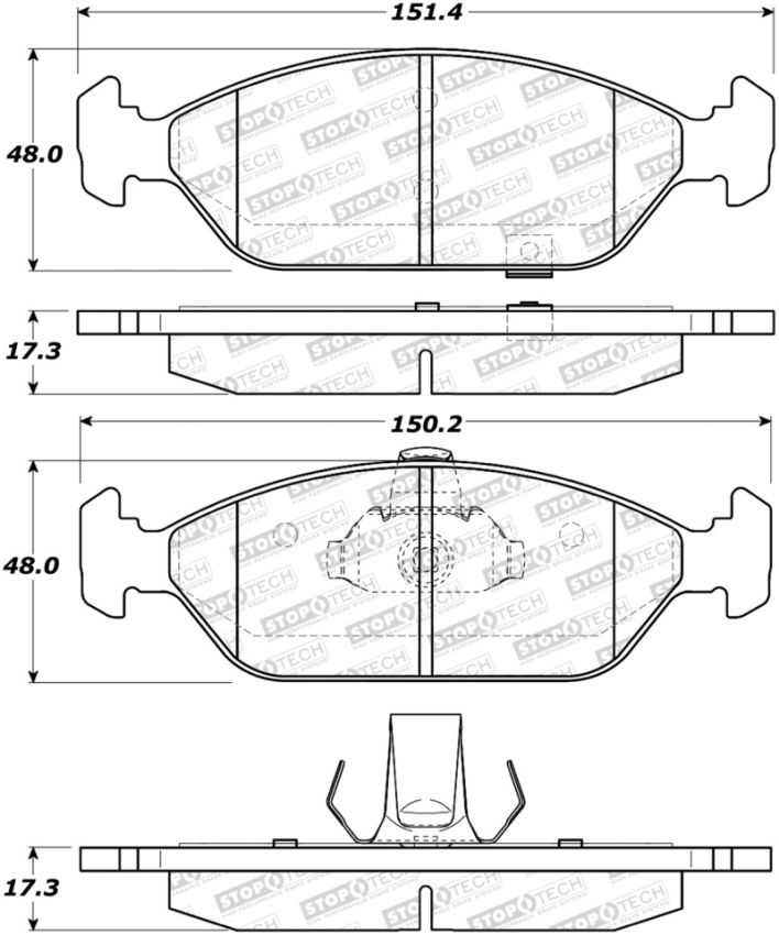 Stoptech 308.09250 Street Brake Pads