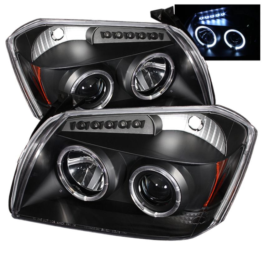 SPYDER 5009876 Projector Headlights - LED Halo - Black