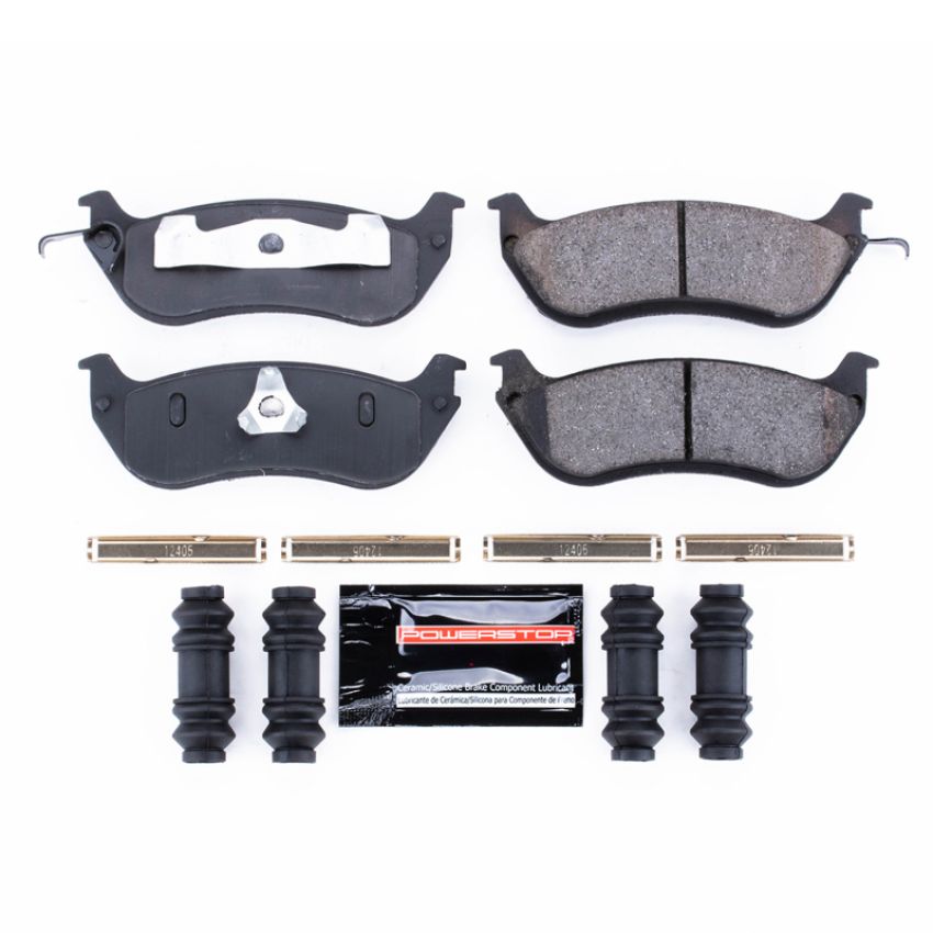 PowerStop Z23-674 PowerStop - Z23 Daily Driver Carbon-Fiber Ceramic Brake Pads with Hardware Kit