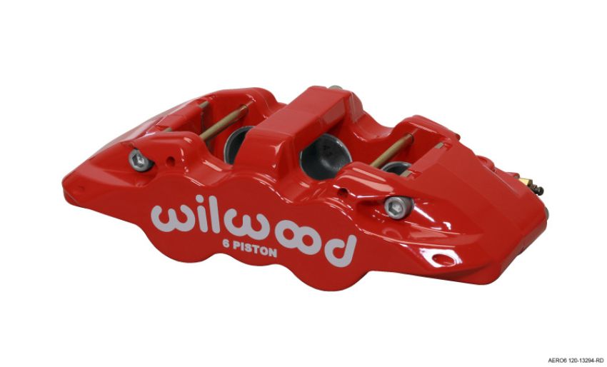 Wilwood 120-13294-RD Caliper-Aero6-L/H - Red 1.75/1.38/1.38in Pistons 1.25in Disc