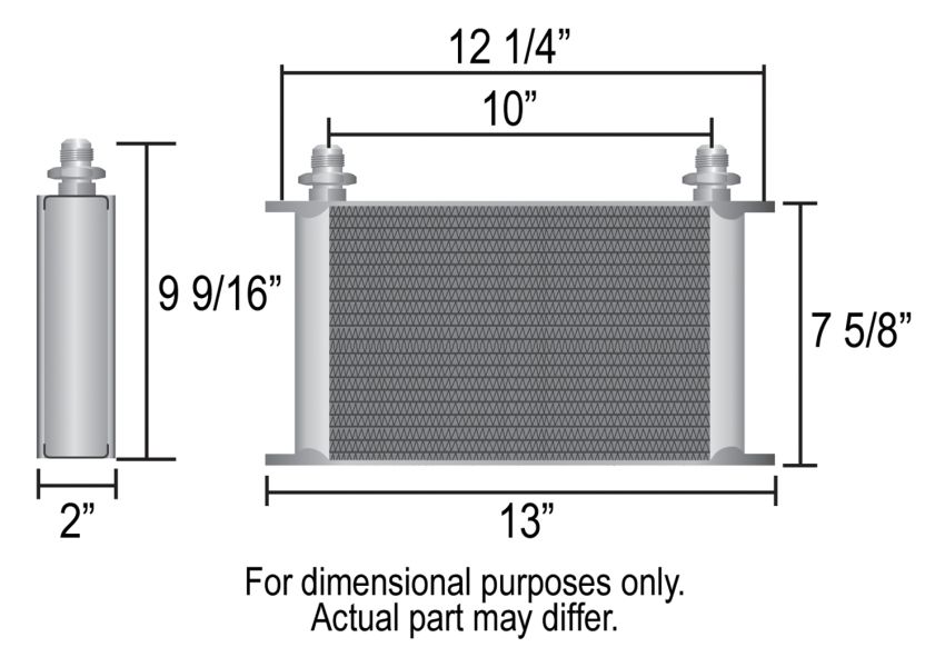 Derale 52510 25 Row Series 10000 Stack Plate Fluid Cooler, -10AN