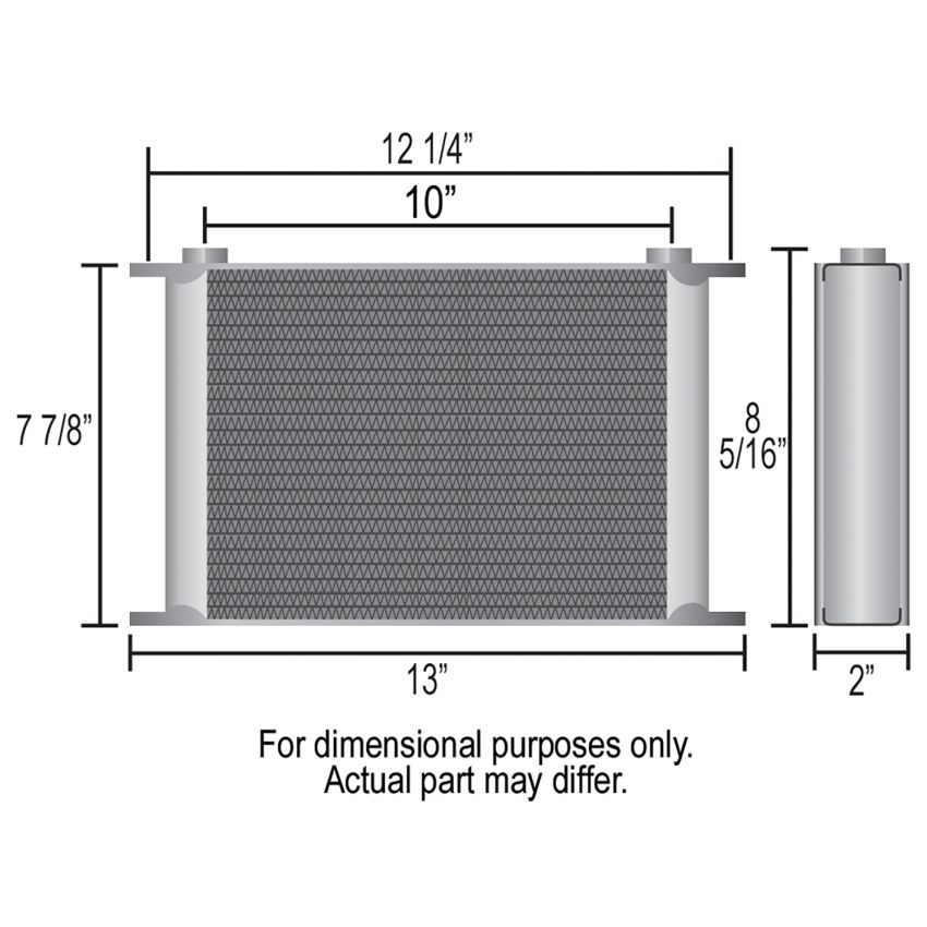 Derale 52582 25 Row Series 10000 Stack Plate Fluid Cooler, 90 degree swivel -10AN