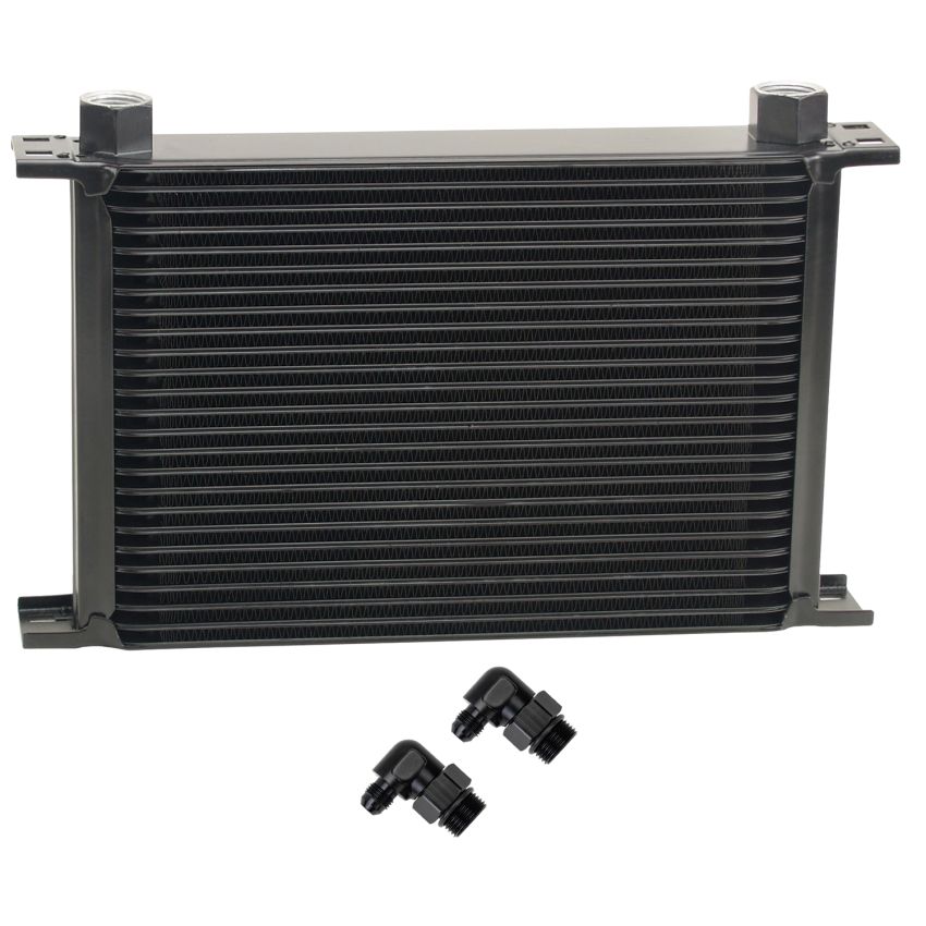 Derale 52586 25 Row Series 10000 Stack Plate Fluid Cooler, 90 degree swivel -6AN