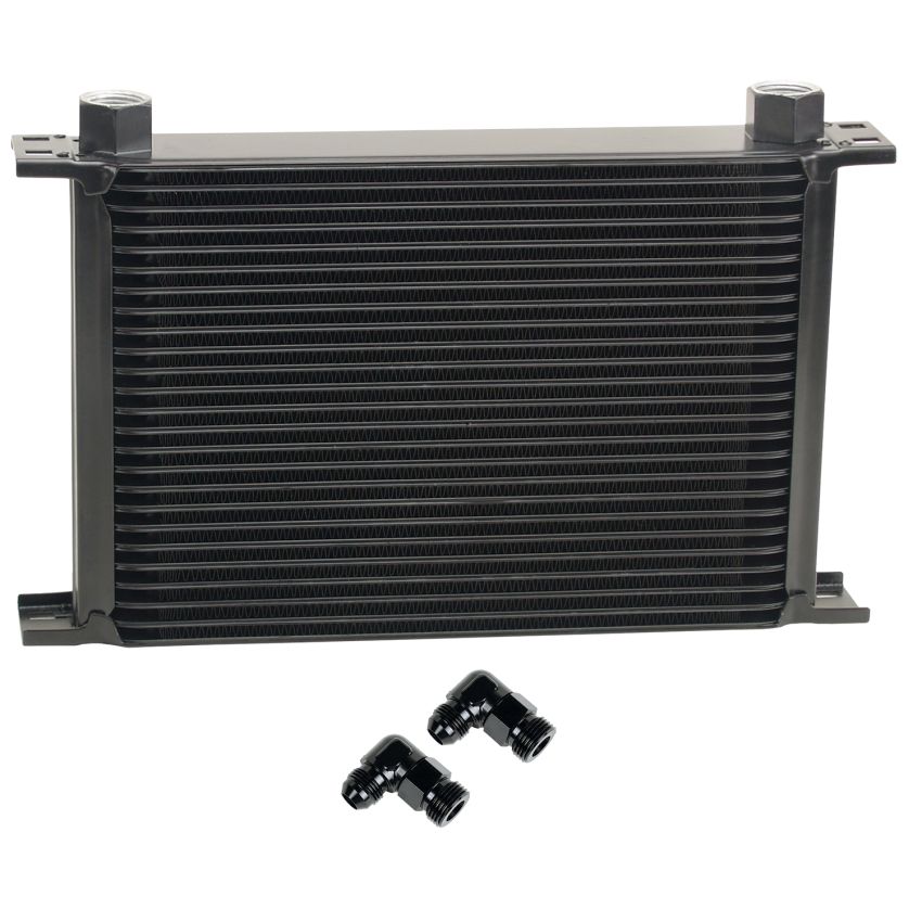 Derale 52588 25 Row Series 10000 Stack Plate Fluid Cooler, 90 degree swivel -8AN