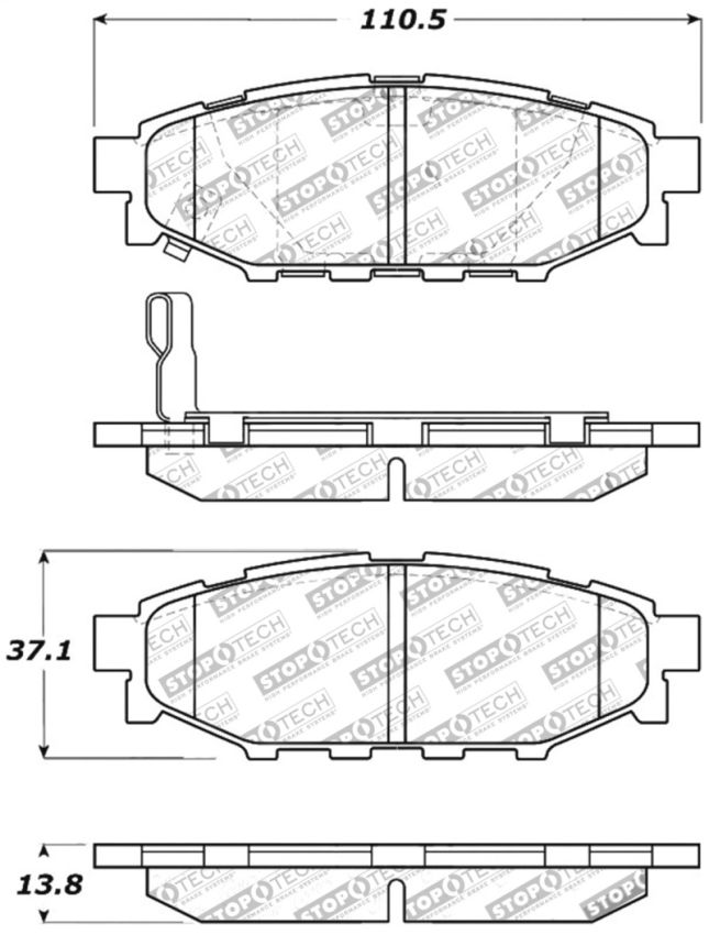 Stoptech 309.11140 Performance 08-10 WRX Rear Brake Pads