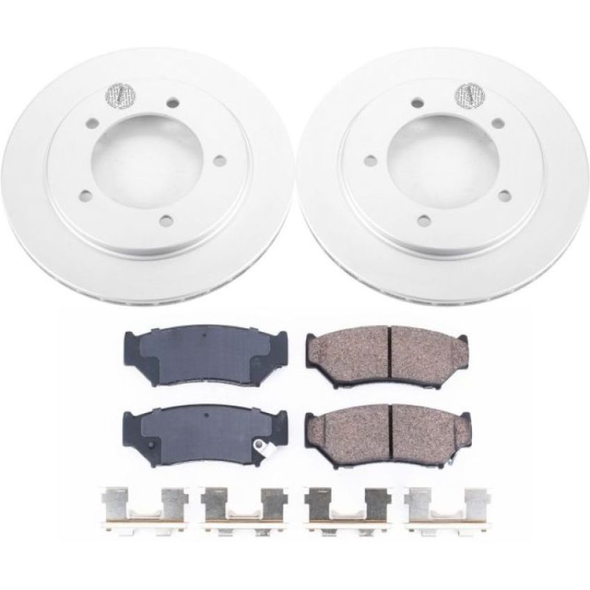 PowerStop CRK5014 Genuine Geomet Coated Rotor and Low-Dust Ceramic Brake Pad Kit