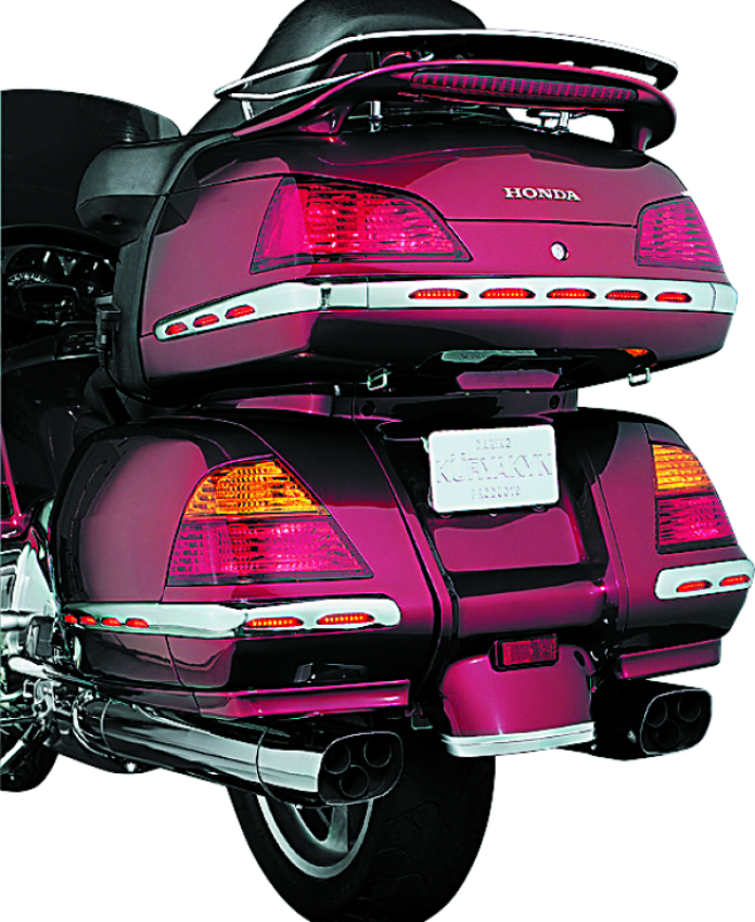 Kuryakyn 3201 L.E.D. Trunk Molding For 01-10 GL1800 Chrome Red Lens