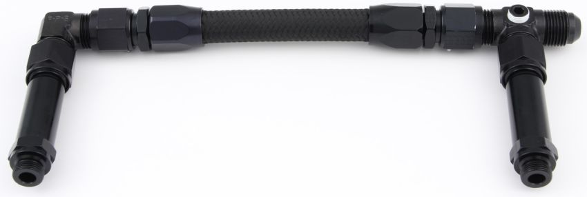FRAGOLA FRG930006-BL #6 Fuel Line Kit 9/16-24 Dual Inlet Demon Black
