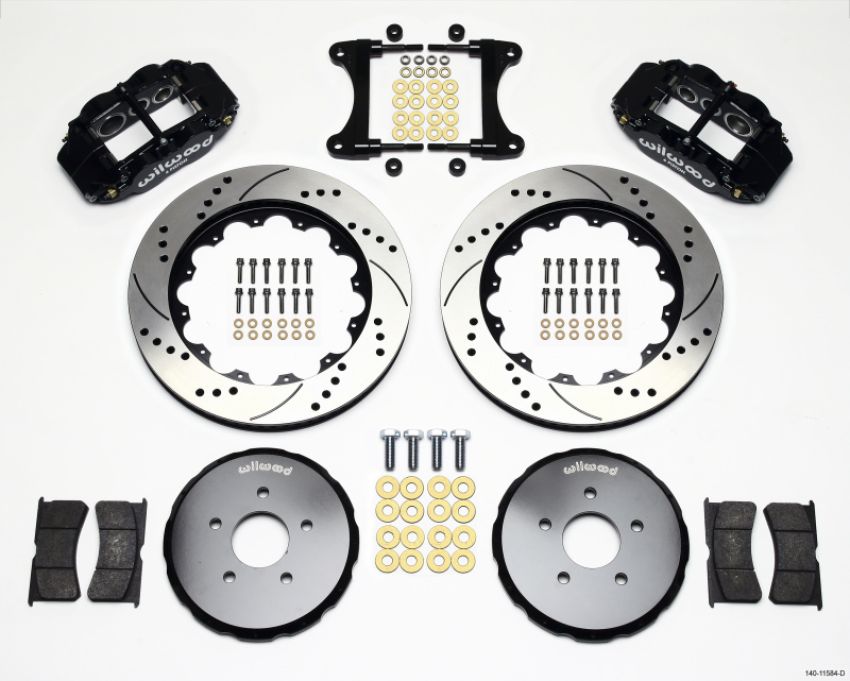 Wilwood 140-11584-D Narrow Superlite 6R Front Hat Kit 14.00in Drilled Nissan 370Z/Fiti G37