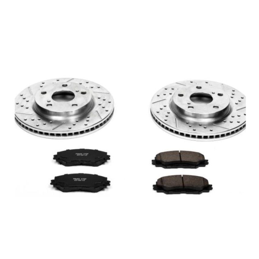 PowerStop K258 Z23 Daily Driver Carbon-Fiber Ceramic Brake Pad and Drilled & Slotted Rotor Kit