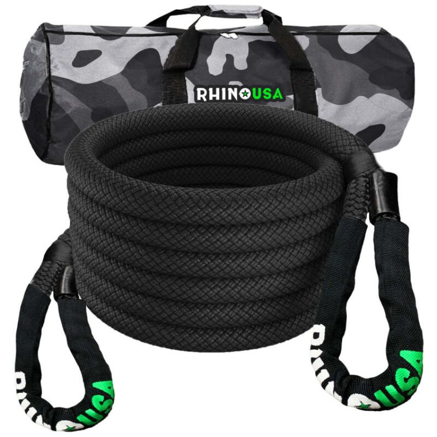 Rhino USA KROPE-1.25X30-BLK Kinetic Energy Recovery Rope (1.25In X 30Ft) Black