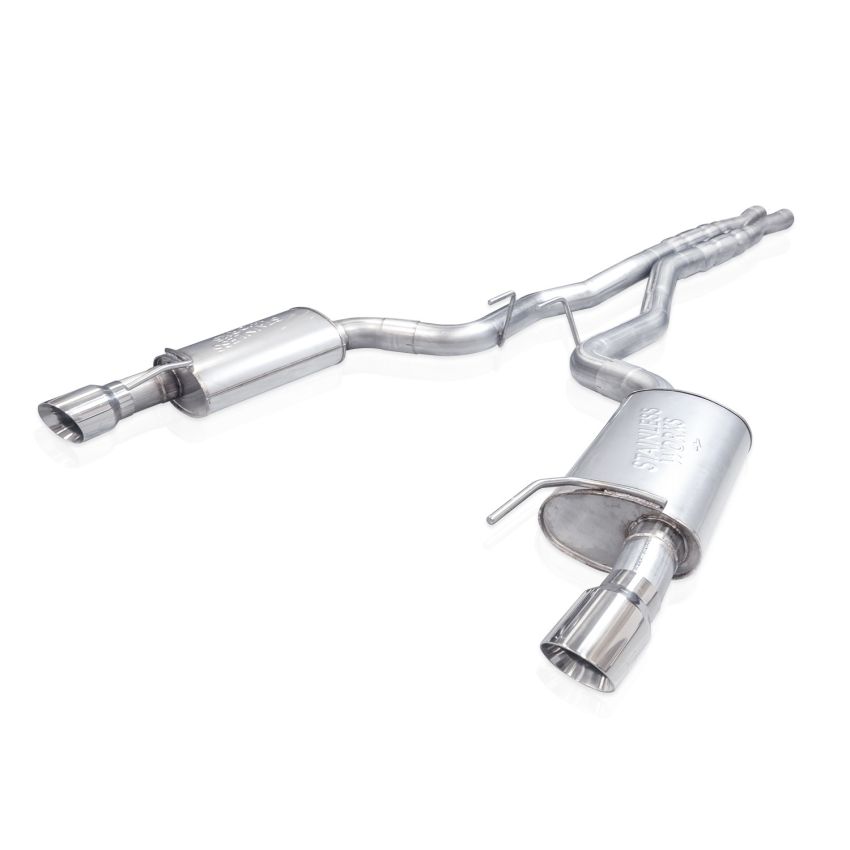 Stainless Works M24CBXFCR 2024 Mustang GT Catback Dual Tips Redline Sound X-Pipe Factory Connect Exhaust