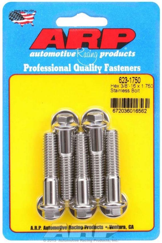 ARP ARP623-1750 S/S Bolt Kit - 6pt. (5) 3/8-16 x 1.750