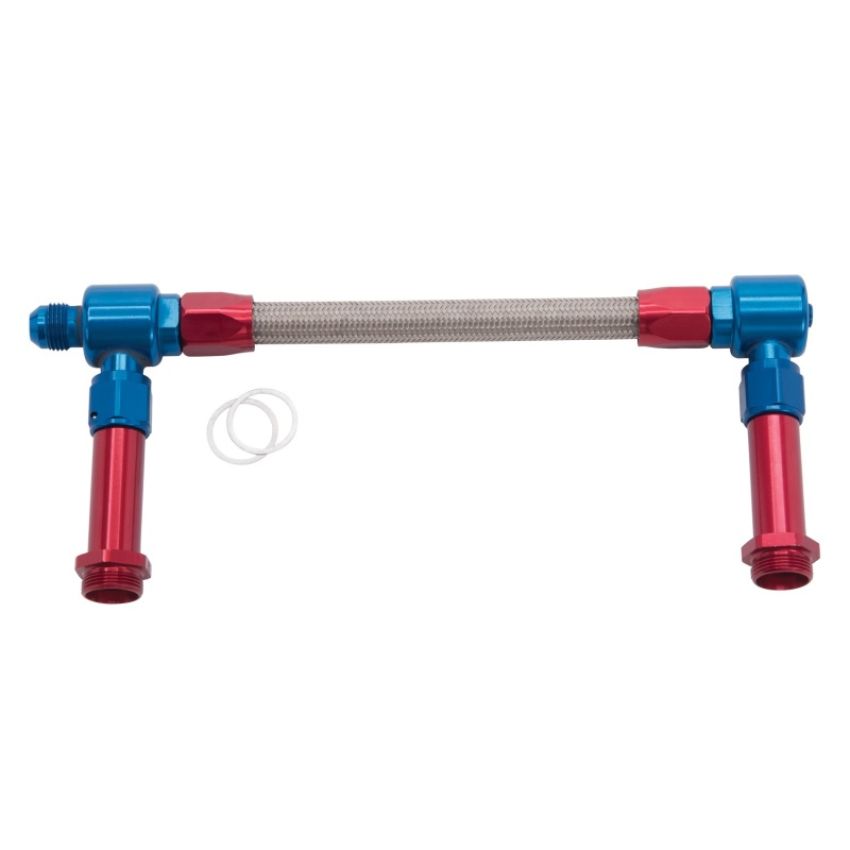 Russell 641150 Performance -8 AN to -8 AN ProFlex Holley 4150 Dual Inlet Carb Kit (Red/Blue)