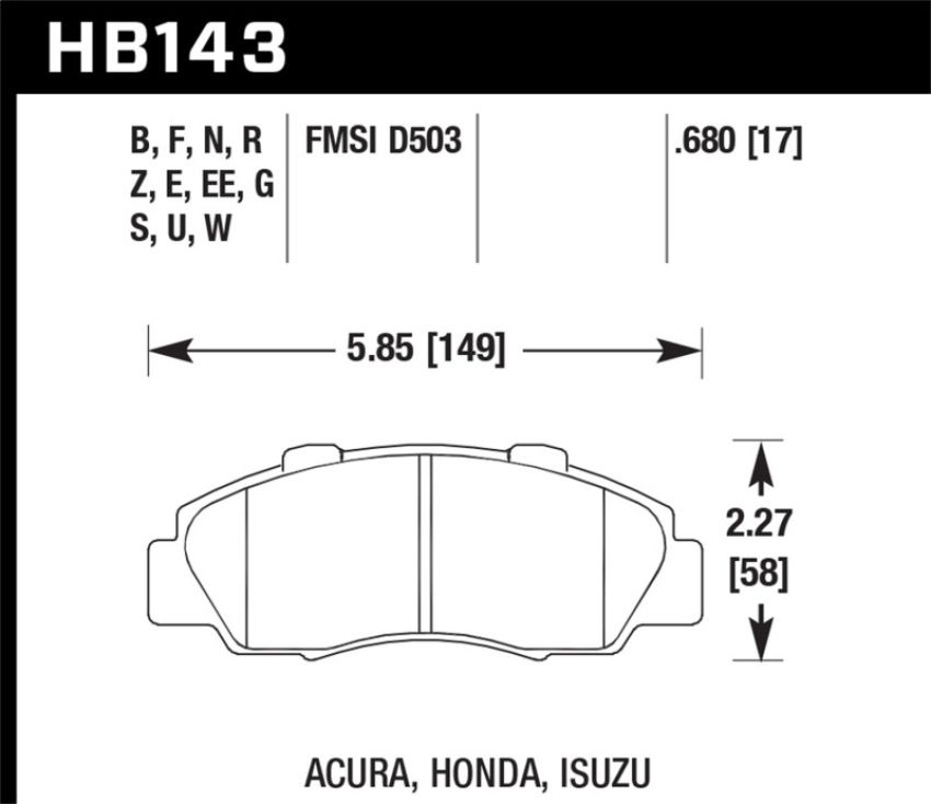 Hawk Performance HB143F.680 HPS Disc Brake Pad